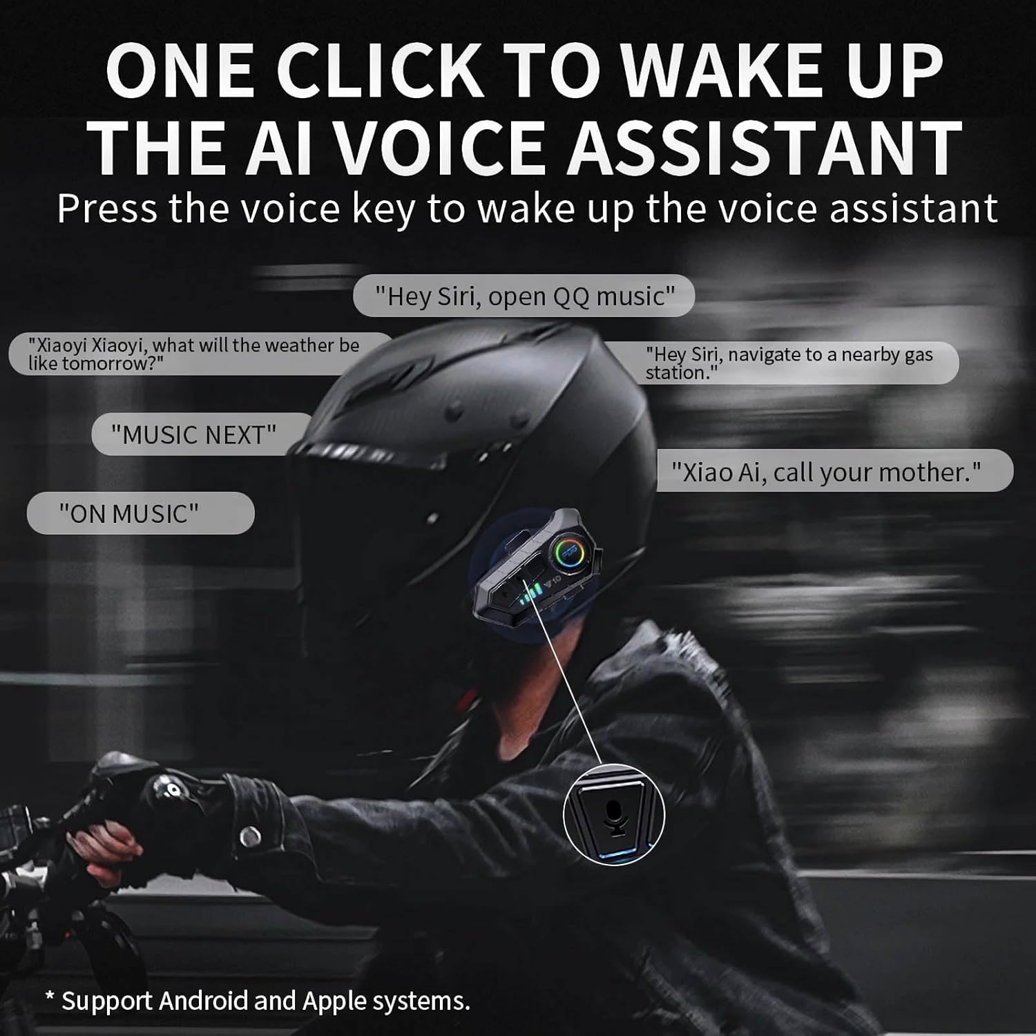 Moto X Motorcycle Helmet Bluetooth Headset with HiFi Stereo Sound,Noise Reduction,1000mAh Battery,Helmet Bluetooth Headset Speakers with RGB,IPX6 Waterproof, Handfree Easy Set up