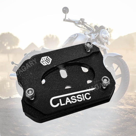 Vagary Stainless Steel Side Stand Extender for RE Reborn Classic 350 (Black)