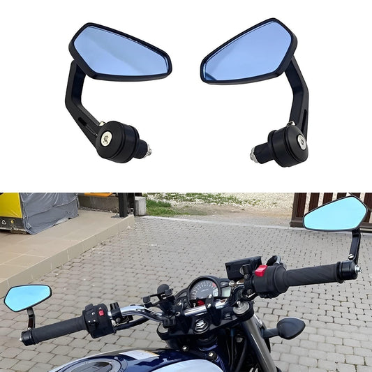 Vagary Aluminium Universal Aluminum Mirror Glass Bar End Rear View Mirrors Motorcycle Handlebar for RE Bullet Classic 350, Hunter 350, Meteor 350, Reborn Classic 350, GT 650, Ktm, Pulsar, Hero