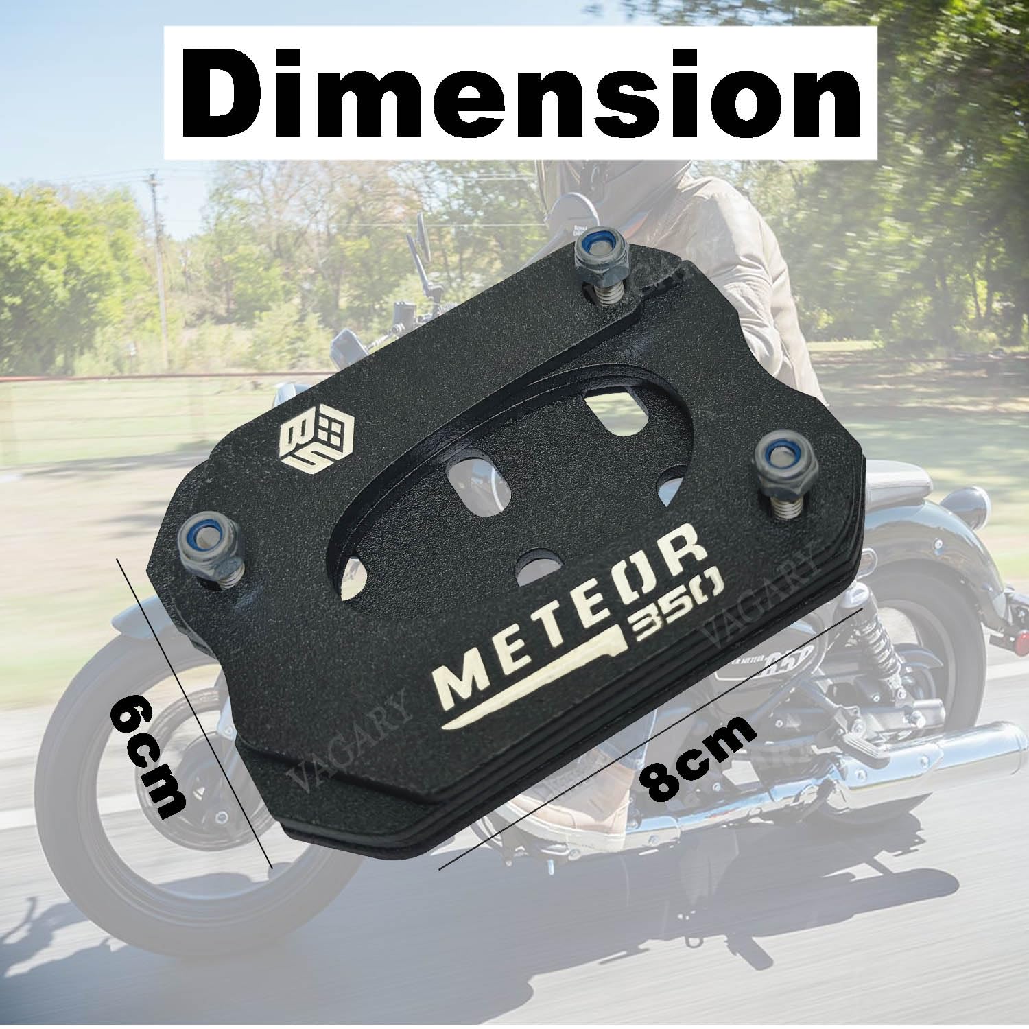 Vagary Aluminium Alloy Kickstand Side Stand Extender for RE Meteor 350 (Black)