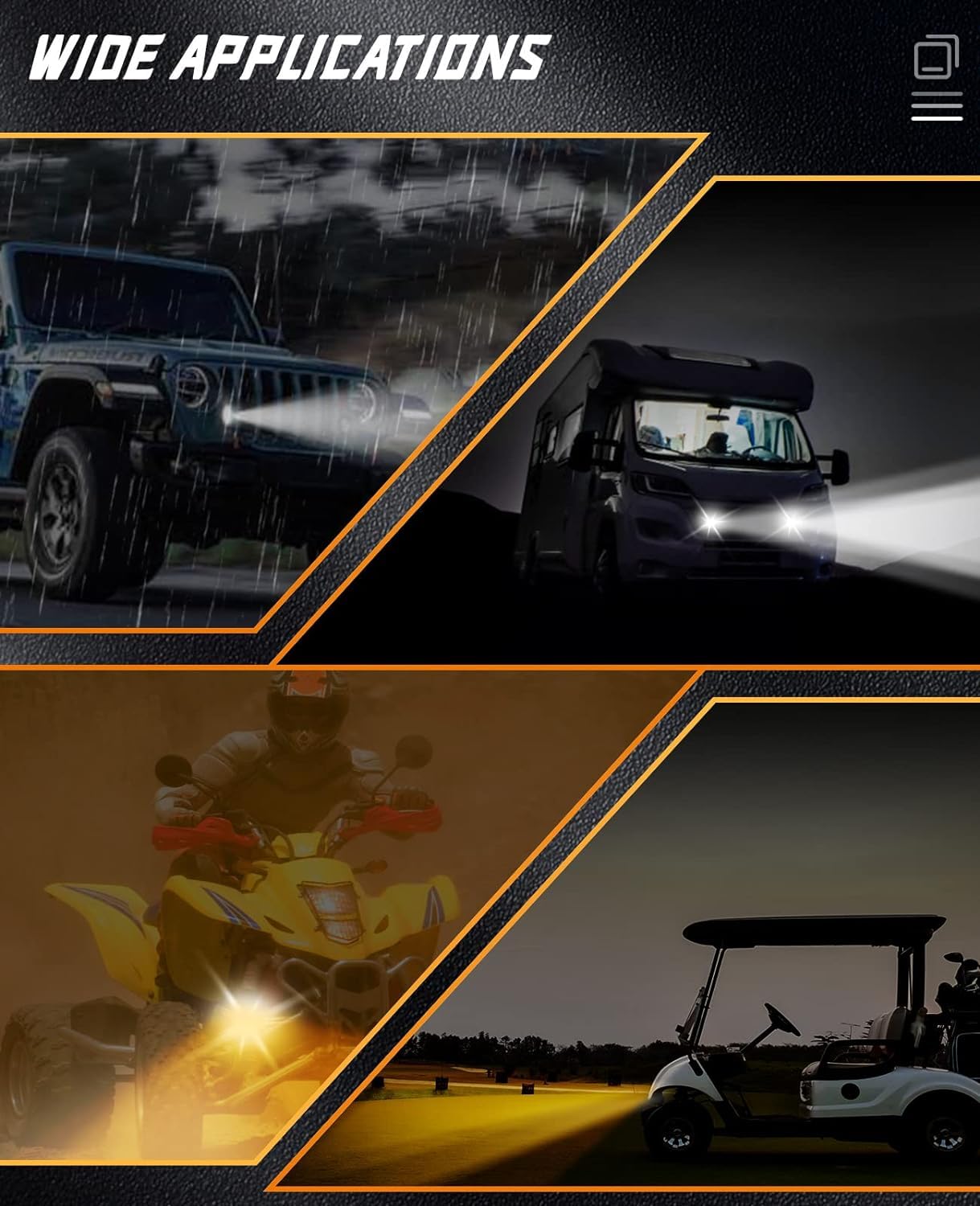 Moto X Super Bright 1 Year Warranty Original Imported Mini Two-color Small Steel Guns, Yellow And White Lights, High And Low Beams, Modified Fog Lights, Off-road Lights, Fog Light For Bikes