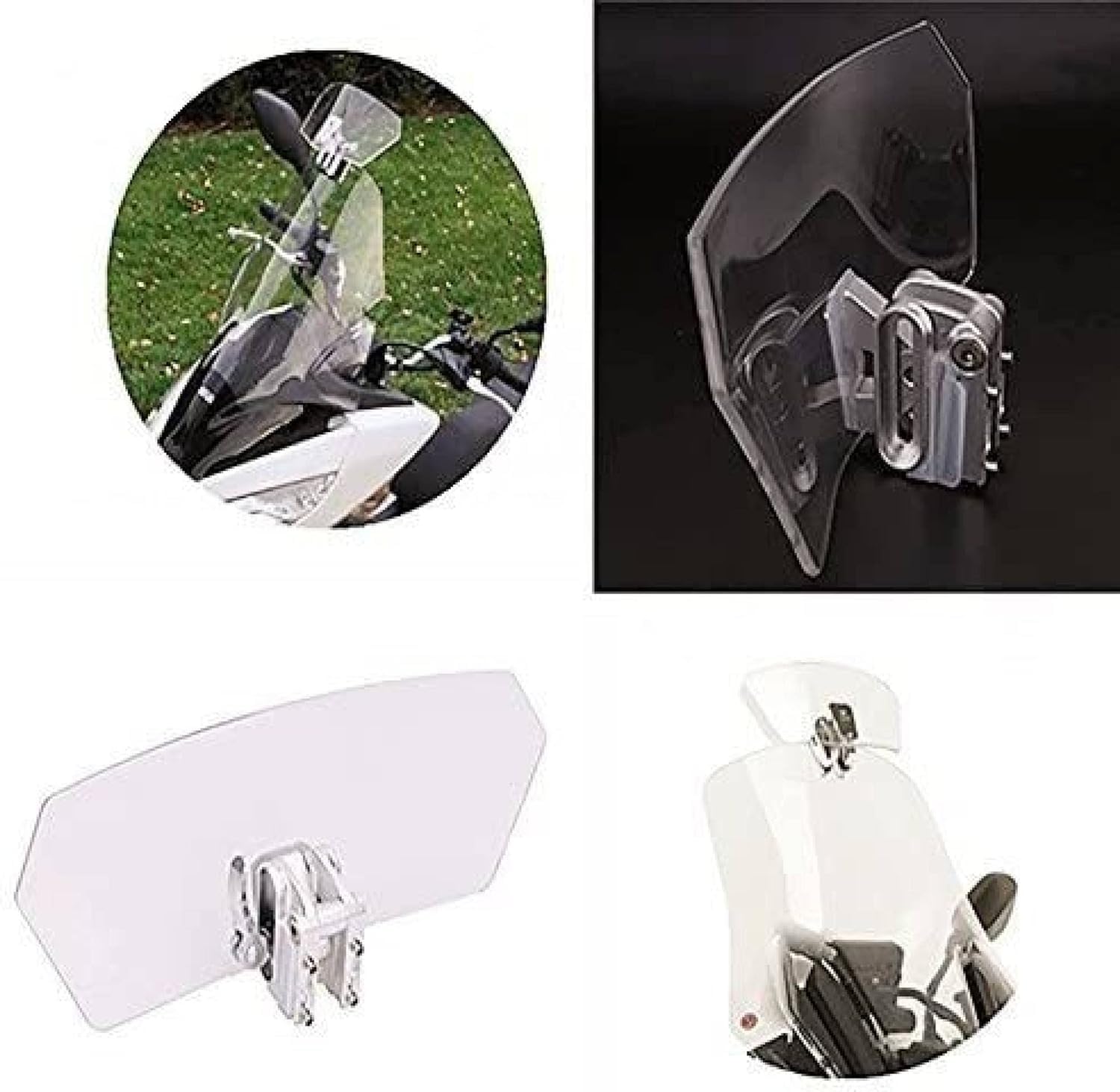 Vagary Universal Spoiler, Airflow Adjustable Bike Visor Extension Windshield, Wind Deflector Visor Extender (Transparent)