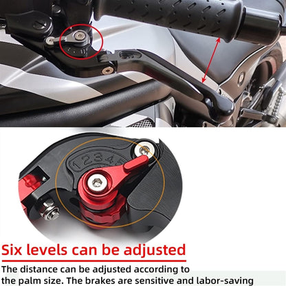 Vagary CNC Aluminium Foldable Retractable Brake Clutch Lever for Yamaha Aerox 155 (Red)