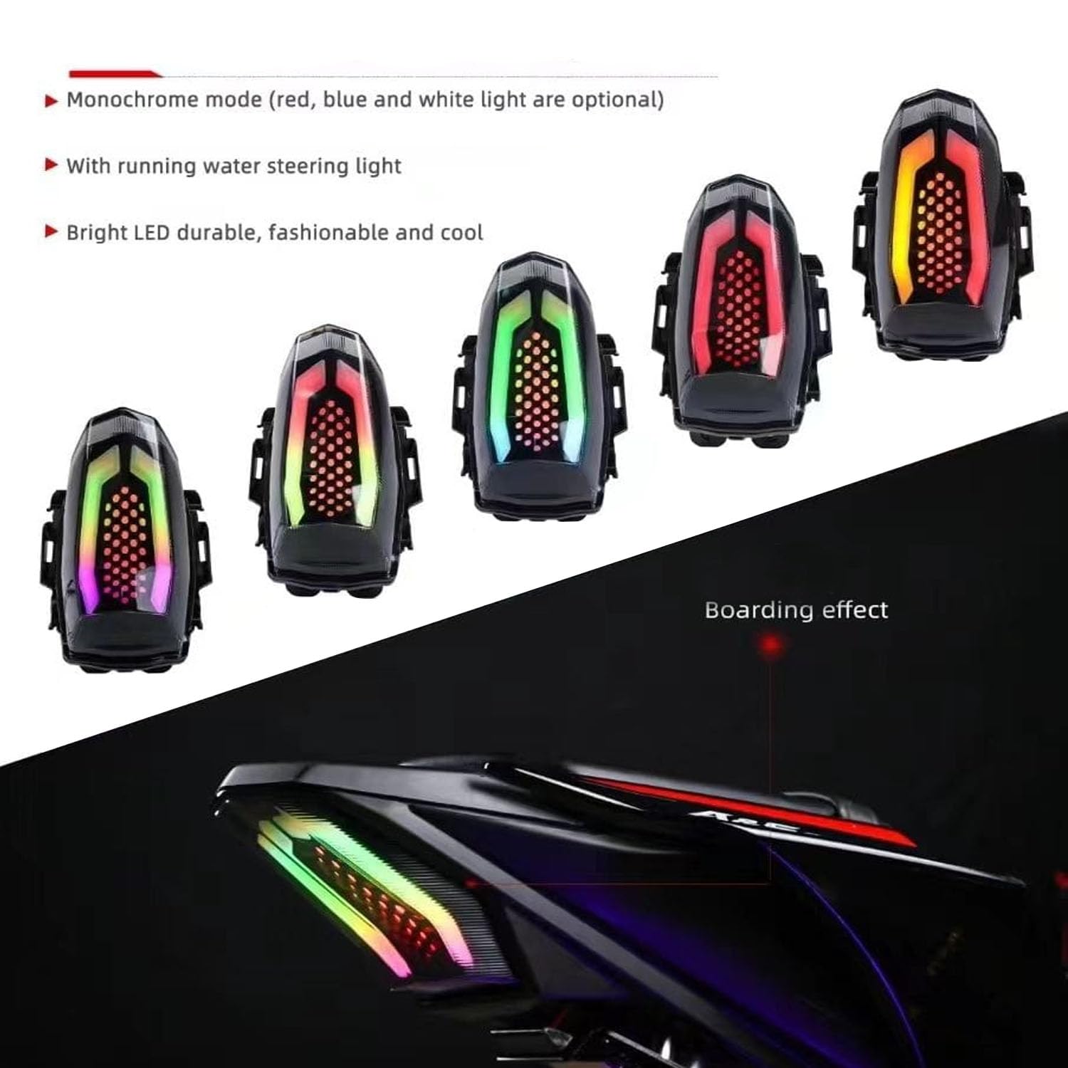 Vagary Yamaha R15 V3, V4, R15M Light With Flowing Turn Signal Indicator Tail Light (Pack Of 1), Led
