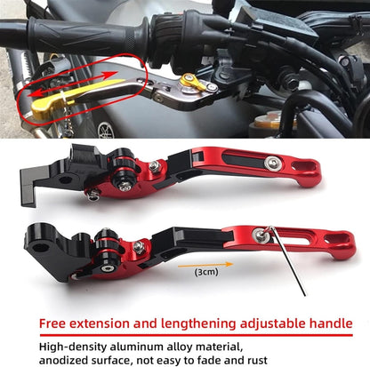 Vagary CNC Aluminium Foldable Retractable Brake Clutch Lever for Yamaha Aerox 155 (Red)
