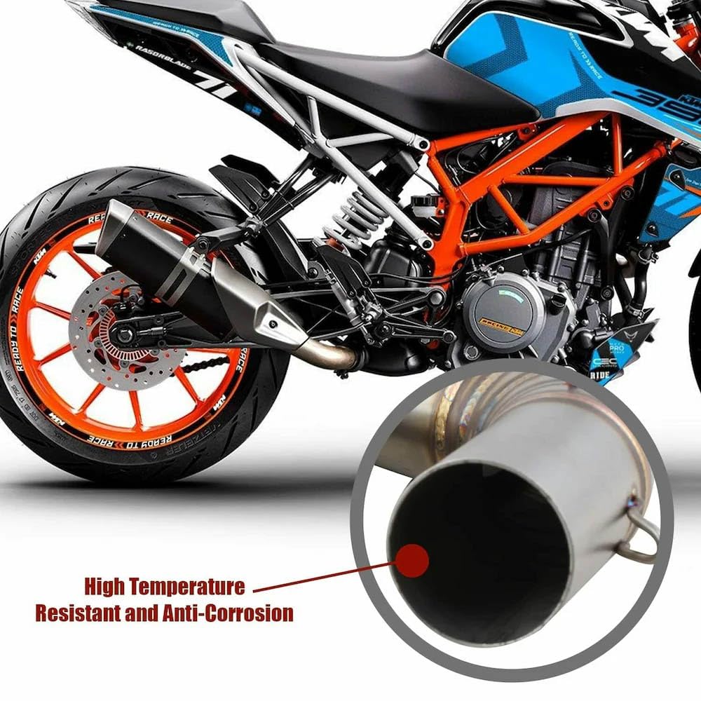 Vagary Motorcycle Stainless Stee Exhaust Mid Bend Pipe for KTM BS6 RC200/390 & Duke200/250/390 (Only 2024 Model)