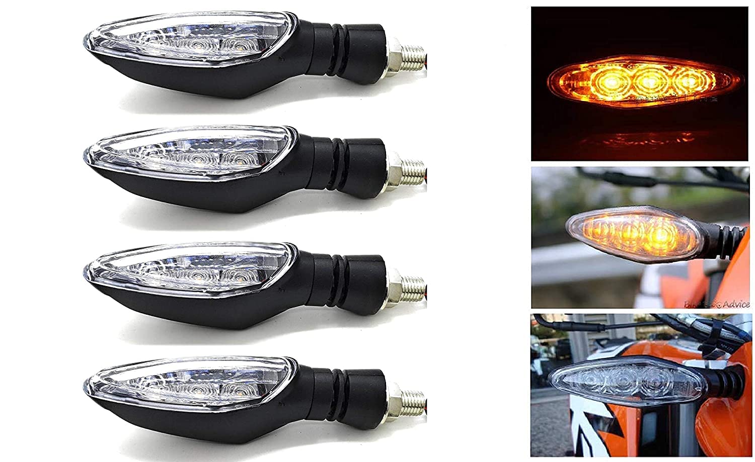 Vagary KTM Turn Signal LED Indicator Light Blinker Yellow Light Compatible for KTM 125/200/250/390 Duke RC (Unbreakable Light (Pack of 2)