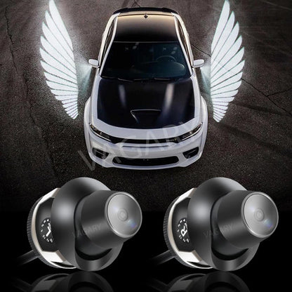 Vagary Car Angle wings light Angel Wings warning front welcome Lights car laser Wing Projector/Shadow Light LED Universal for All Cars & Bikes (White)