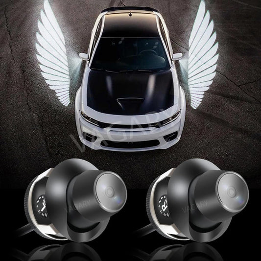 Vagary Car Angle wings light Angel Wings warning front welcome Lights car laser Wing Projector/Shadow Light LED Universal for All Cars & Bikes (White)