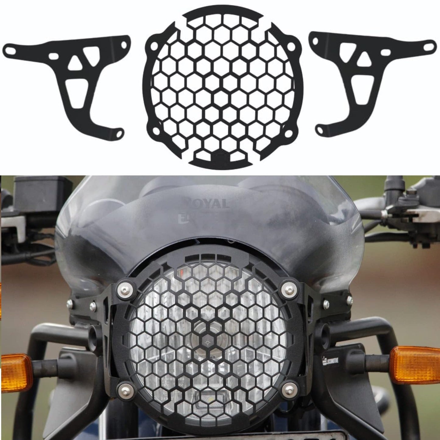 Vagary Premium Matte Black Headlight Grill Compatible with RE Himalayan (BS6)