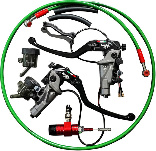Vagary Bremboo Radial Hydraulic Painted Brake Lever Set With Hydraulic Pump And Fuel Pipe Proper Set For All Bikes,Multicolor