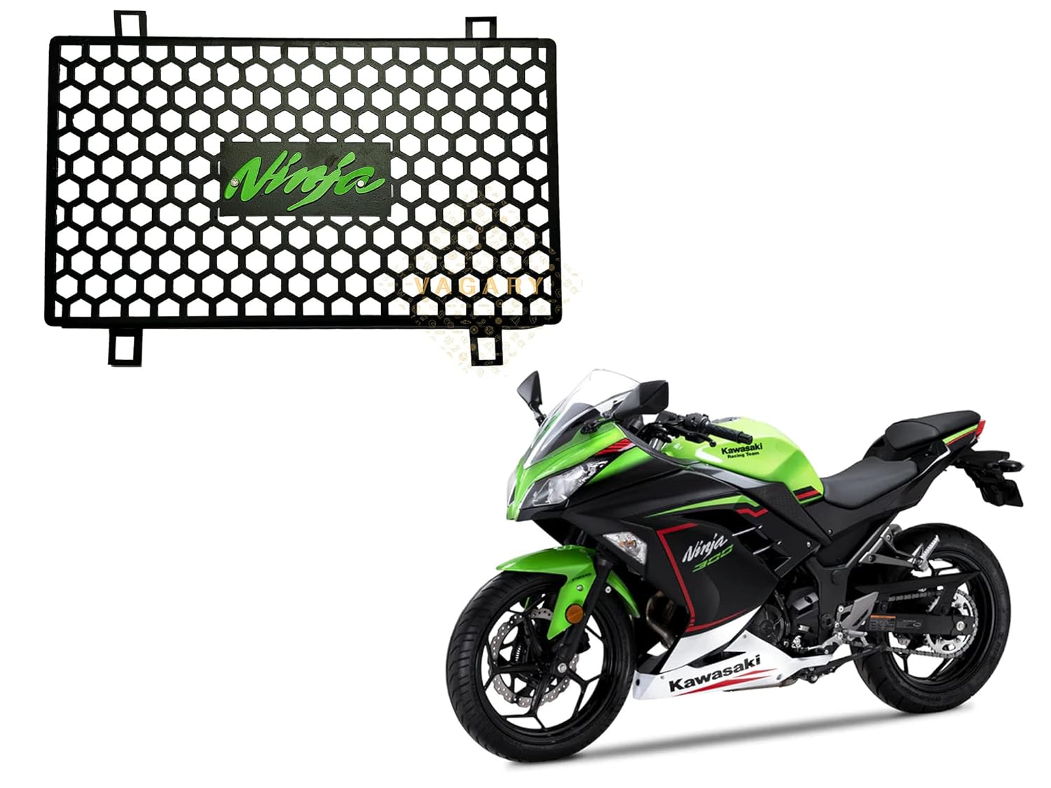 Vagary Heavy Metal Radiator Grill/Radiator Guard for Kawasaki Ninja 300/ Ninja 250 (Black)