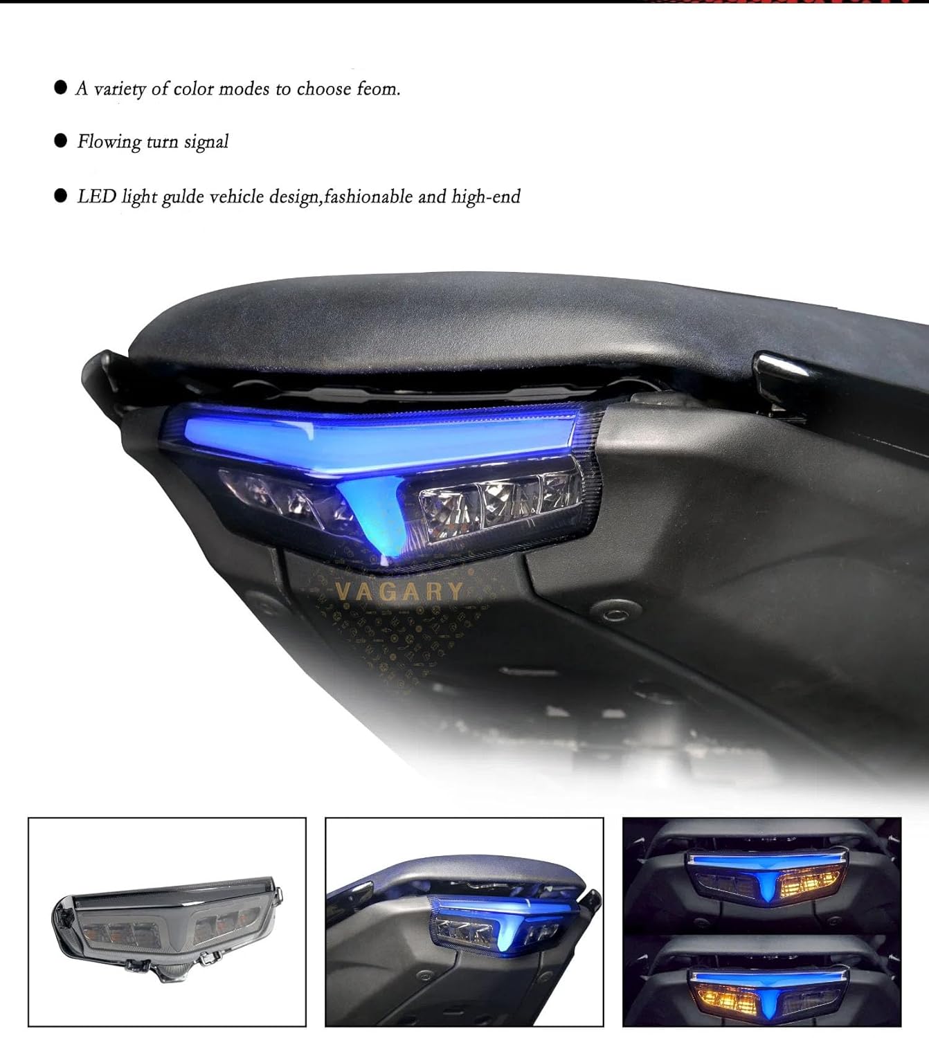 Vagary Rear Tail LED Light With Flowing Turn Signal Indicator Tail LED Light For Yamaha Mt 15 (Multicolor)