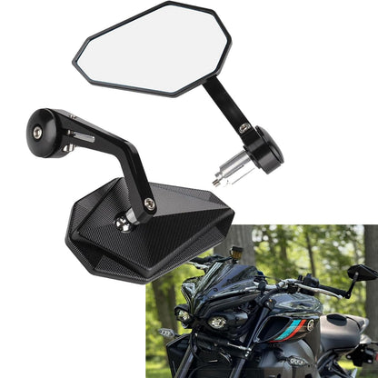 Vagary AdjustableBar End Convex Mirrors 7/8'' 22mm Handlebar Rearview Mirror Compatible with RE Bikes Meteor Hunter 350 Interceptor 650 Reborn Classic 350 Super Meteor 650 Black Aluminium Heavy