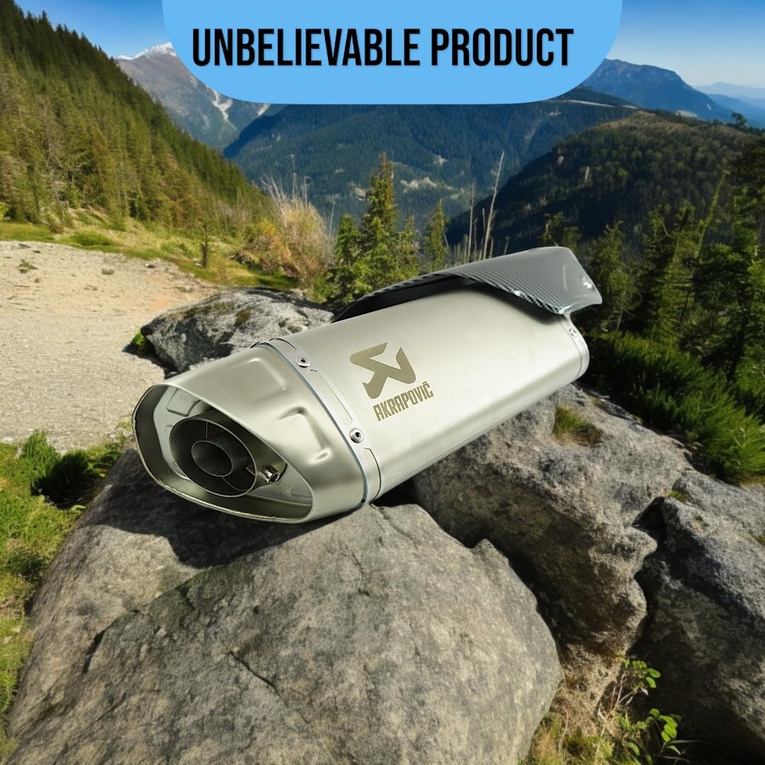 Vagary Kalasnikavo Akrapovic Exhaust High Bass Exhaust Silencer for BMW, KTM, Kawasaki, Suzuki, Bajaj, Yamaha R15, Ninja, CBR, GS, Apache, Duke 390, FZ, Gixxer (Silver)