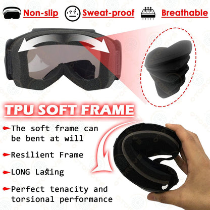 Vagary Bike Scoter Motorcycle Protective Goggles Bike Face Mask Bike Face Shield With Soft Foam Padded Detachable Mouth Filter For cycling Bike Off Road Racing Ride Unisex (Multi)