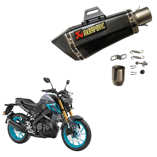 Vagary Carbon Acrophobic Exhasut Universal Hexa Cut,Stainless Steel Slip On Exhaust Silencer For Yamaha MT 15