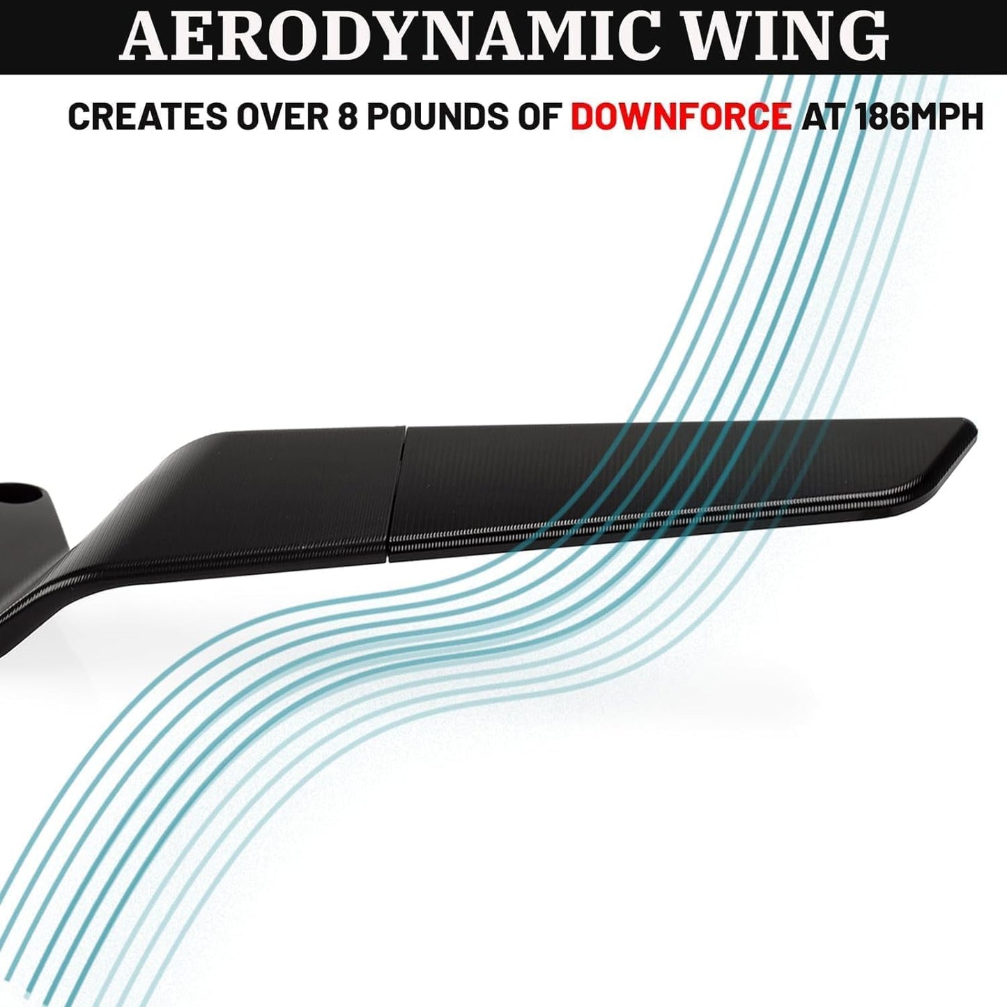 VAGARY Wind Wing Rearview Stealth Mirrors Universal for All Bike Scooty (Black)