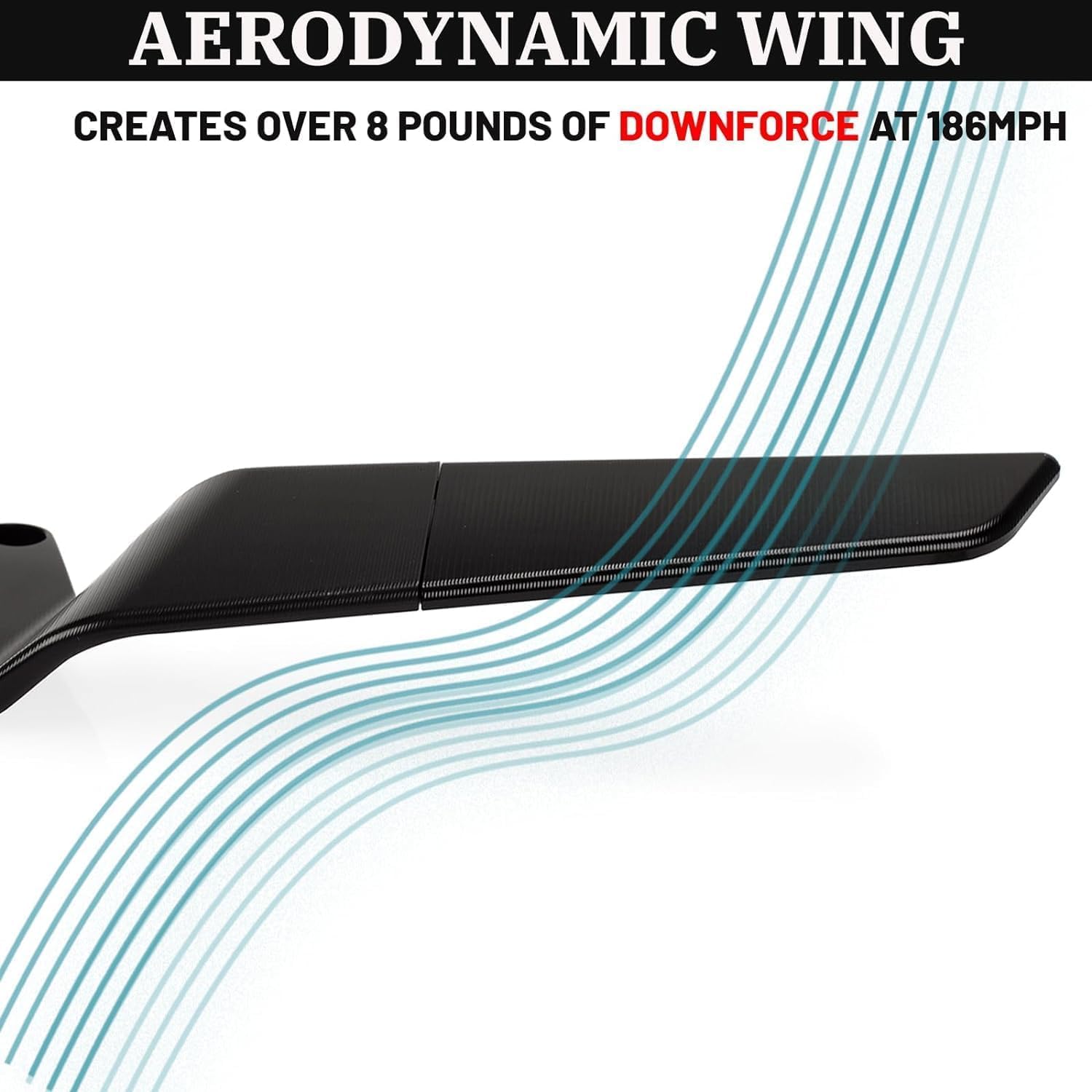 VAGARY Wind Wing Rearview Stealth Mirrors Universal for All Bike Scooty (Black)