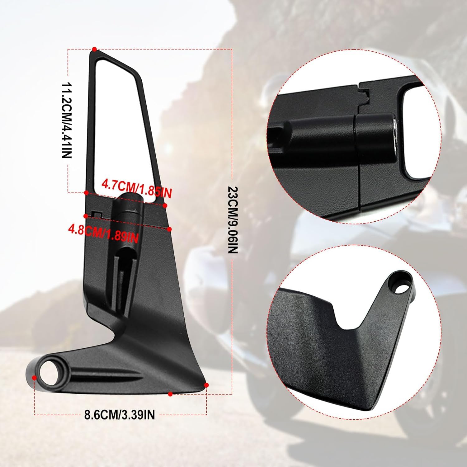 Vagary 10mm Adjustable 360° Rotating New Rearview Wing Mirrors For Yamaha MT 15