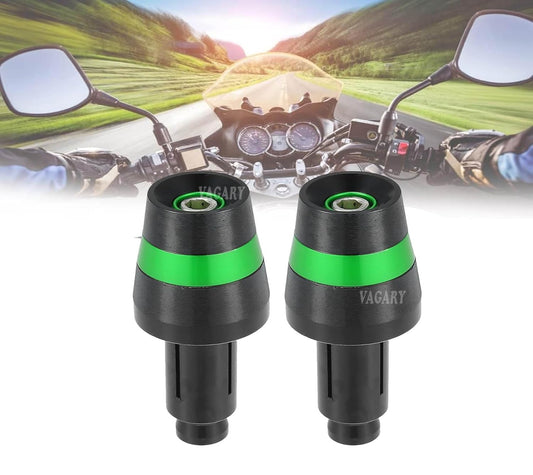 Vagary 1 Pair Motorcycle Handlebar End Plugs 7/8" 22mm Universal Aluminum Alloy Handle Bar Ends for Kawasaki Ninja 250, Ninja 300, Ninja 400, Ninja 650, Ninja 1000, Z900 (Green)