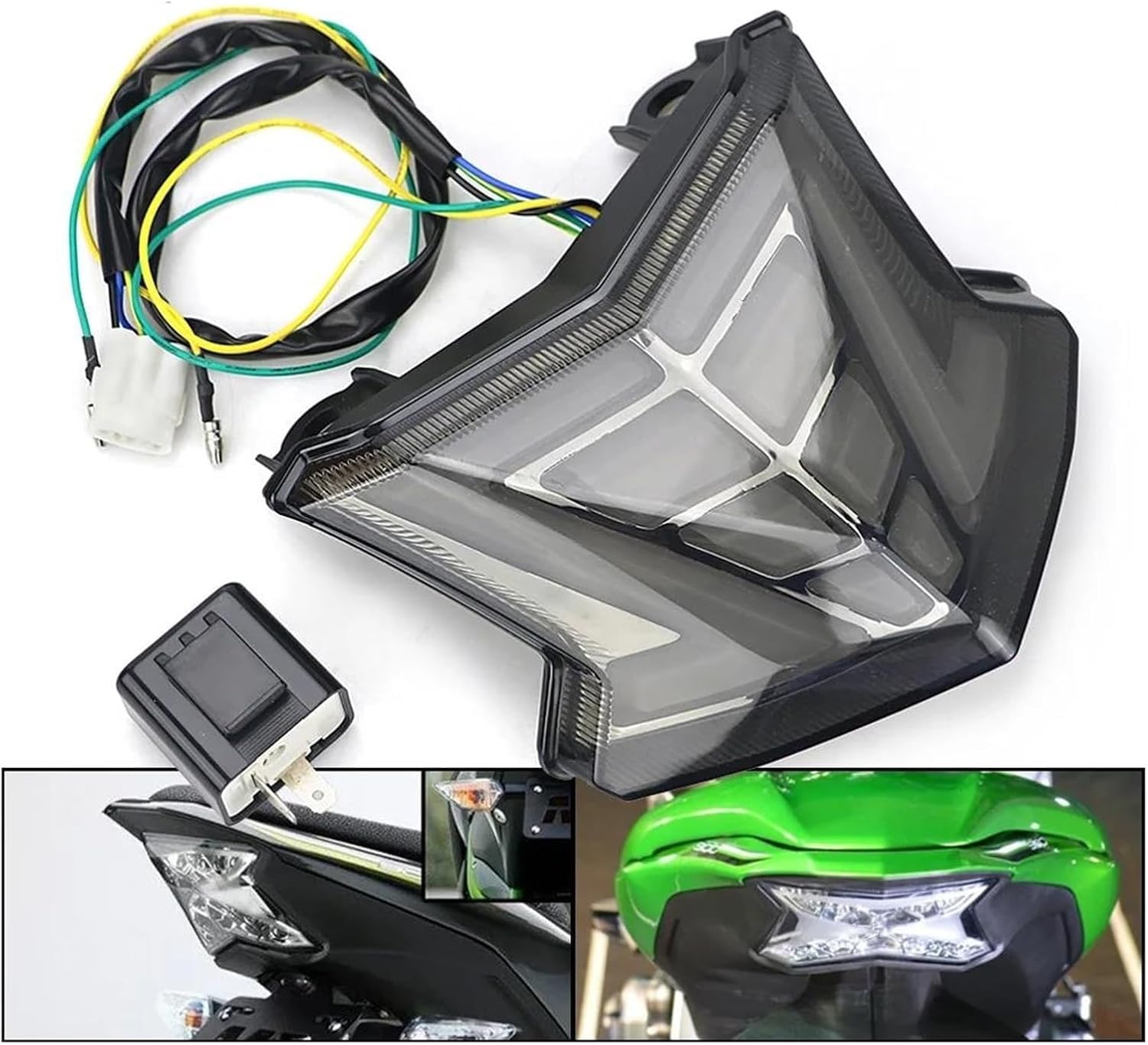 Vagary Motorcycle stop Lamp Led Rear Led Tail Light For Kawasaki Z900 II Ninja 250 300 (Red)