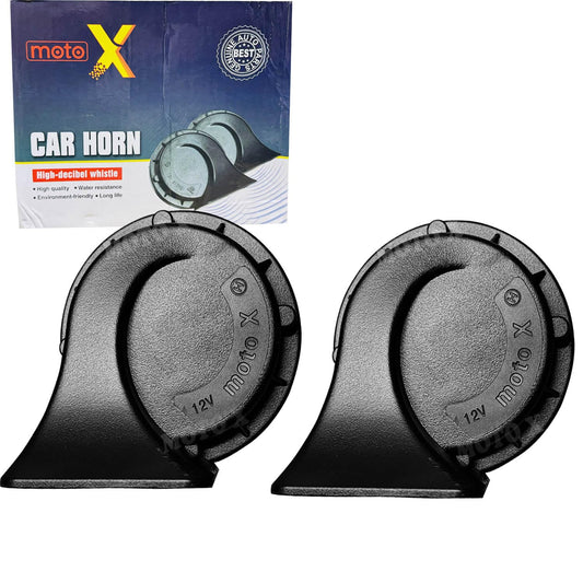 Moto X Trumpet Horn Set (12V, 400/500 Hz) Universal Horn for Bike & Car