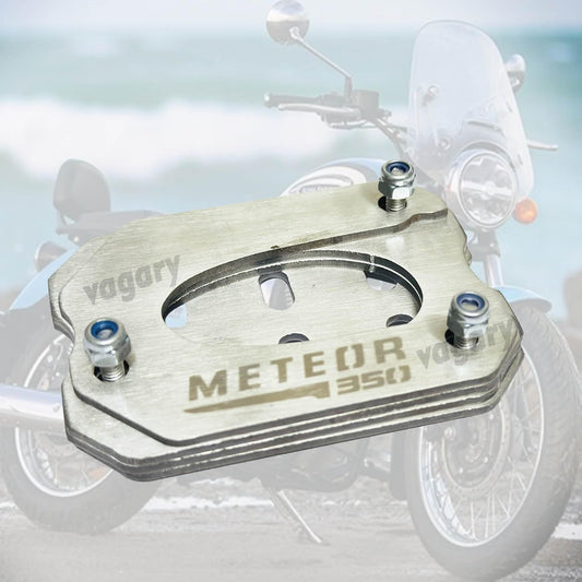 Vagary Bike Side Stand Extender for RE Meteor 350 (Silver)