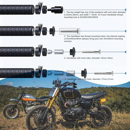 Vagary AdjustableBar End Convex Mirrors 7/8'' 22mm Handlebar Rearview Mirror Compatible with RE Jawa Triumph speed 400 Harley 440x Super Meteor 650 Interceptor 650 Black Aluminium Heavy