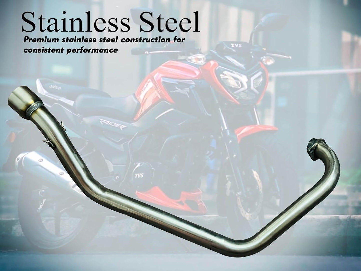 Vagary Stainless Steel High Performance Exhaust Middle Bend Pipe for TVS Raider 125
