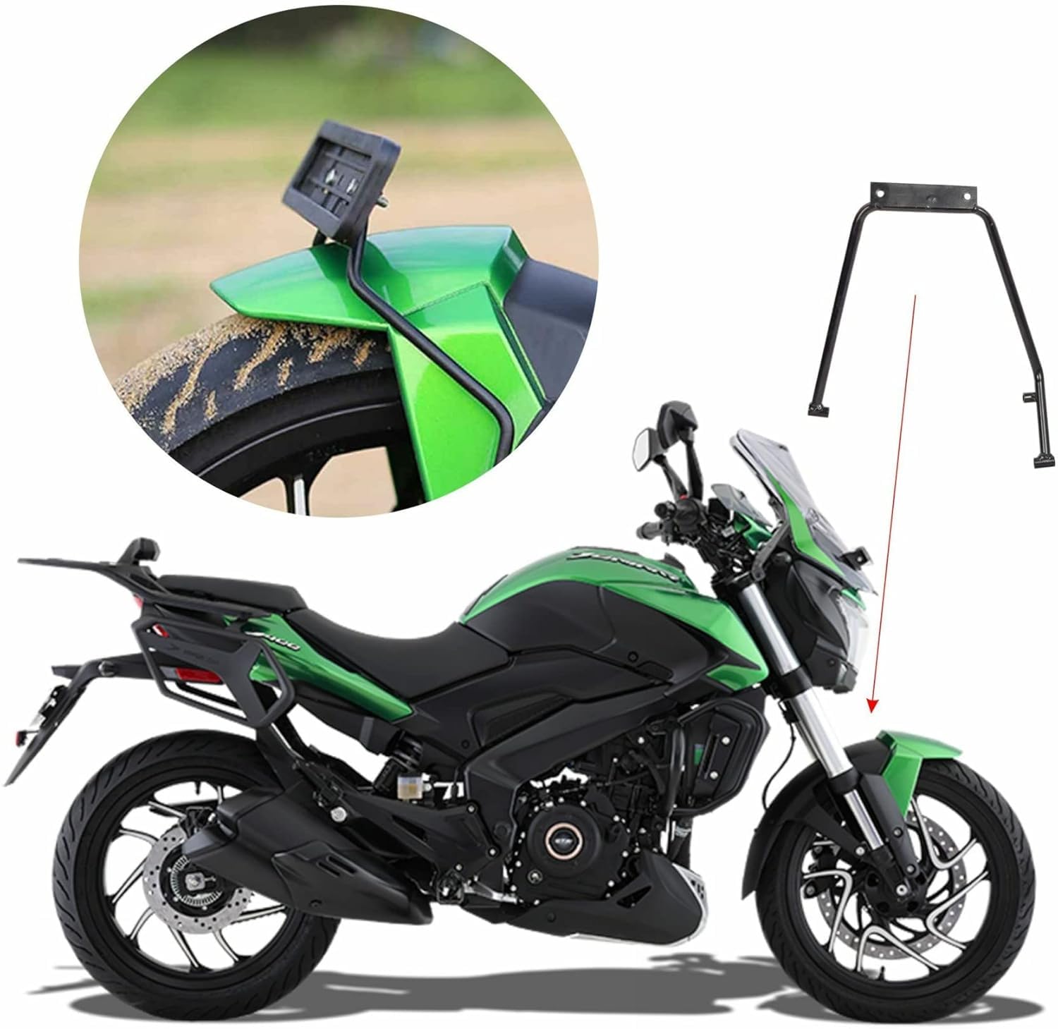 Vagary Front Number Plate Holder Clamp for Bajaj Dominar 250 400 (Black)