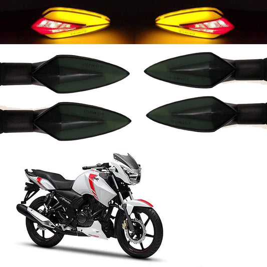 Vagary Amber Turn Signal Side Indicator Light Universal Front Rear Lamp Set 4 for TVS Apache RTR 160, LED