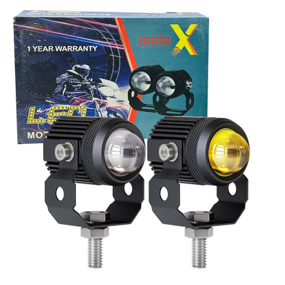 Moto X Super Bright 1 Year Warranty Original Imported Mini Two-color Small Steel Guns, Yellow And White Lights, High And Low Beams, Modified Fog Lights, Off-road Lights, Fog Light For Bikes