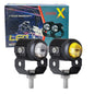 Moto X Super Bright 1 Year Warranty Original Imported Mini Two-color Small Steel Guns, Yellow And White Lights, High And Low Beams, Modified Fog Lights, Off-road Lights, Fog Light For Bikes