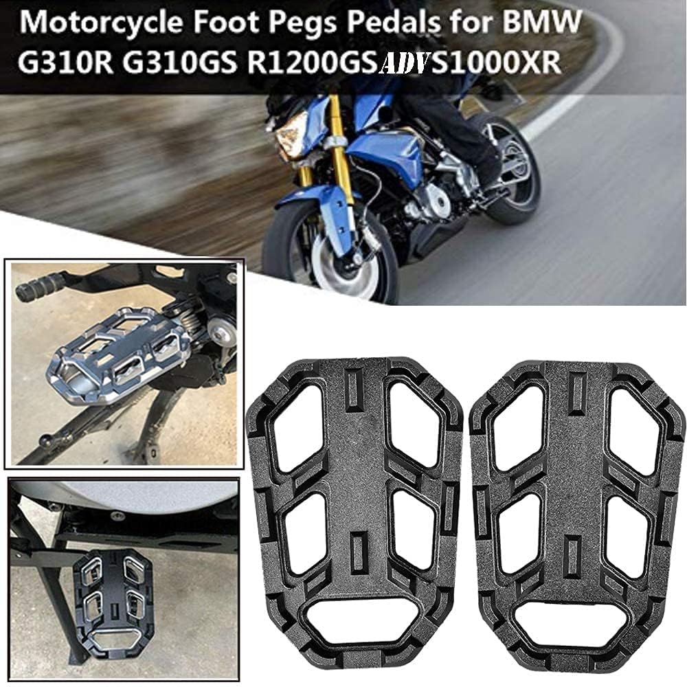 Vagary Pedals Rear Foot Pegs Passenger Footrests For B M W G310GS and B M W G310R (Black)