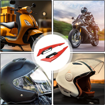 Vagary Wing Side Helmet Spoiler Aerodynamic Wing Dynamic Helmet Accessories, Helmet Punks, Helmet Wings (Red)