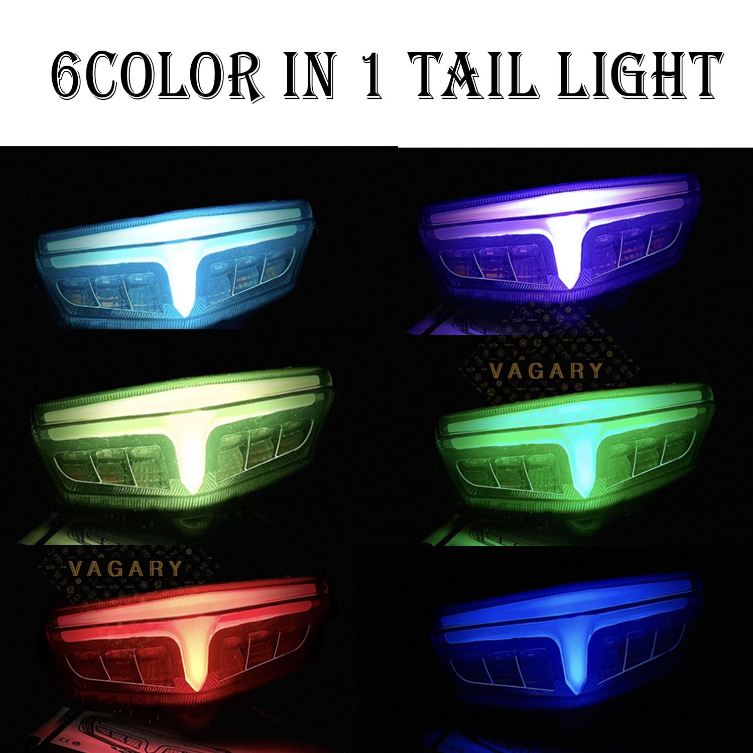Vagary Rear Tail LED Light With Flowing Turn Signal Indicator Tail LED Light For Yamaha Mt 15 (Multicolor)