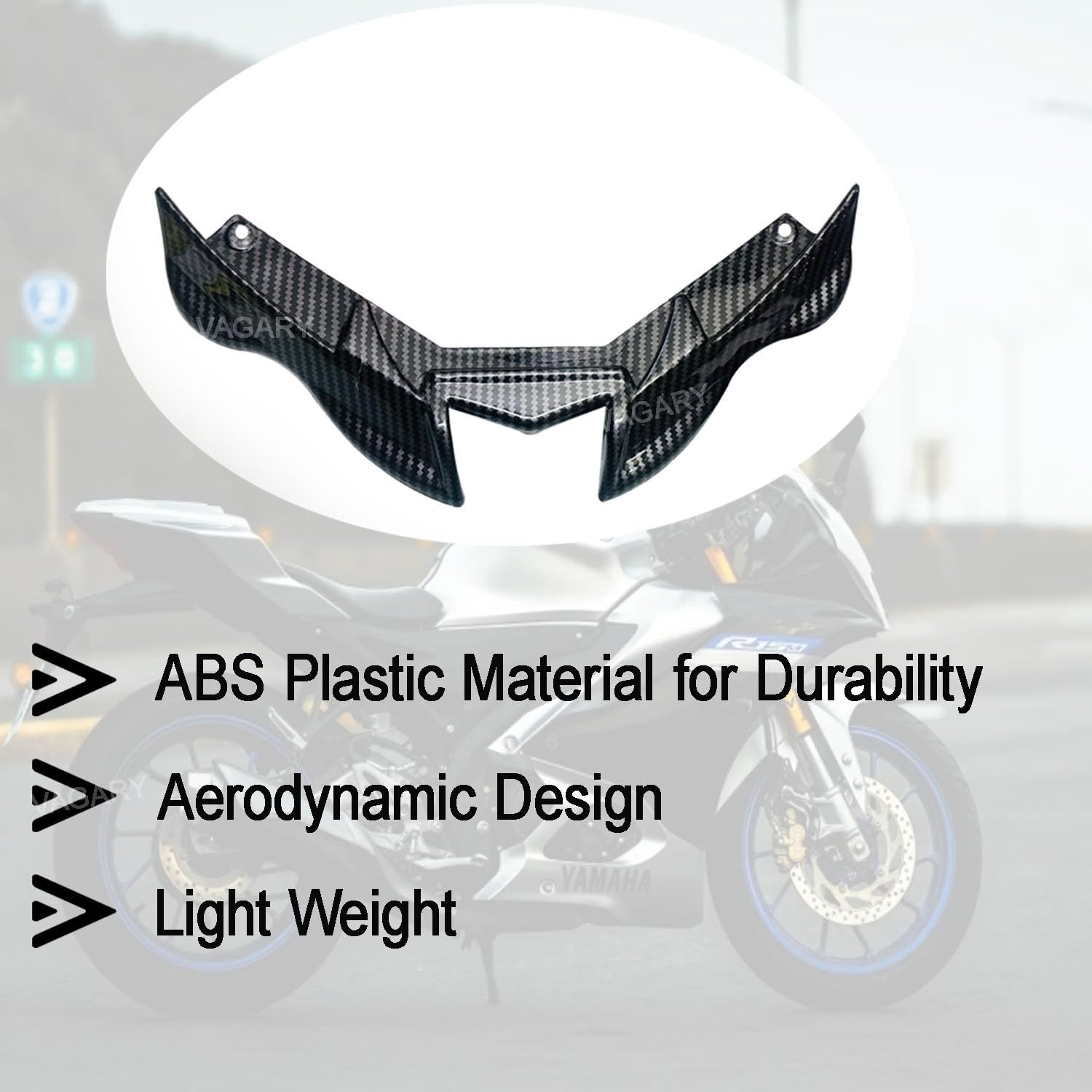 Vagary Carbon Winglet with Screen Guard for Yamaha R15 V4/ R15 M Bike Fairing Kit (Black)