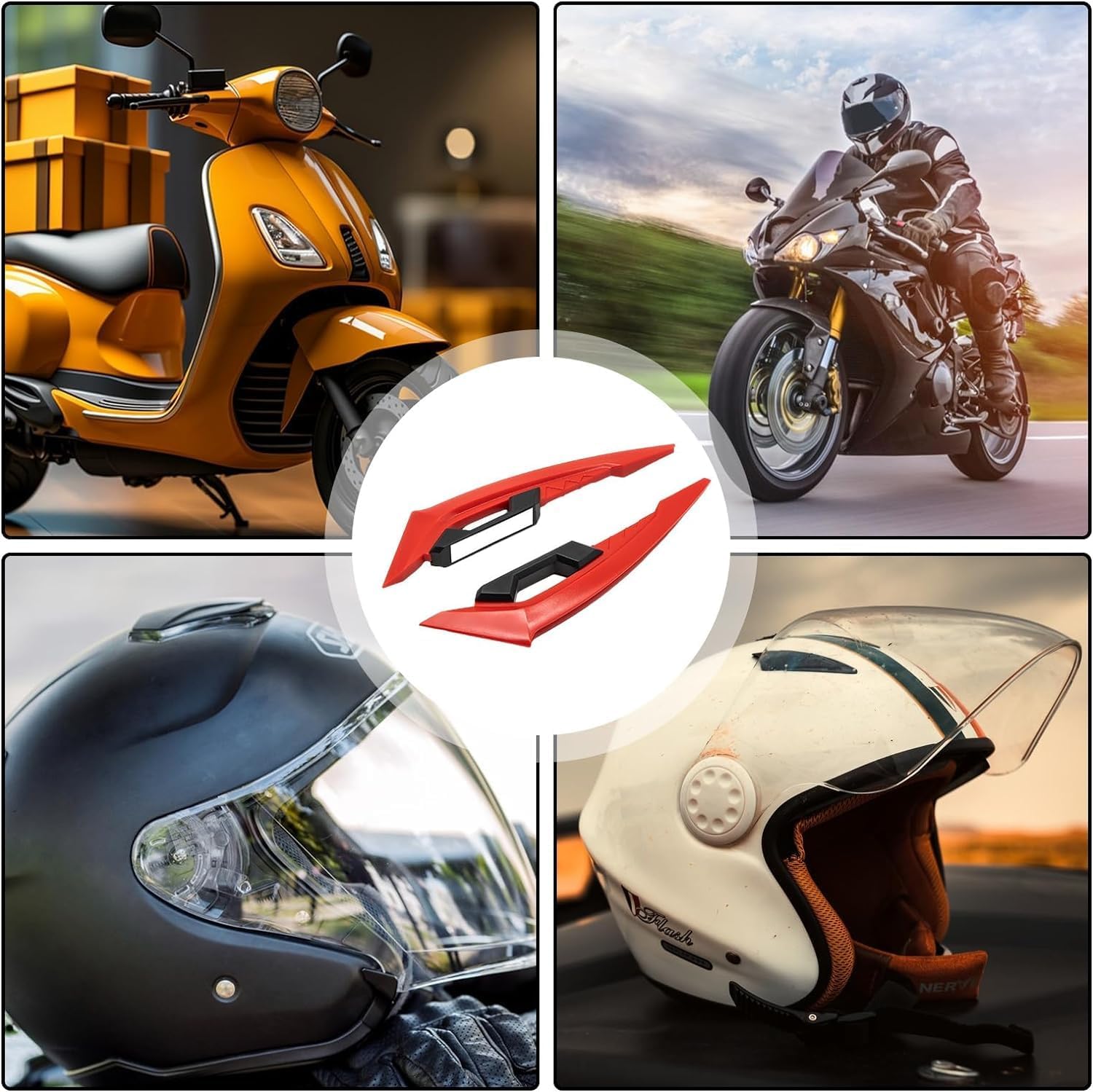 Vagary Wing Side Helmet Spoiler Aerodynamic Wing Dynamic Helmet Accessories, Helmet Punks, Helmet Wings (Purple)