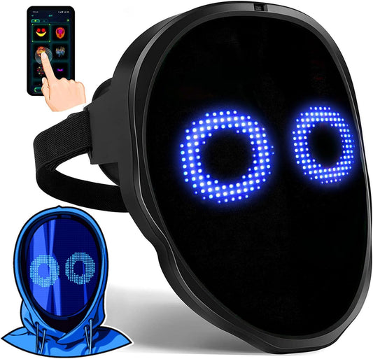 Vagary Face Transforming LED Mask with Bluetooth Programmable - LED Light Up Halloween Mask Digital Luminous Mask (Viral Raj Kundra Led Mask)