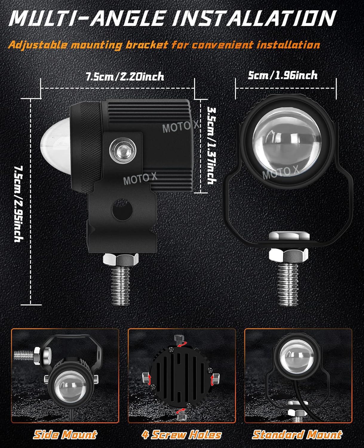 Moto X Super Bright 1 Year Warranty Original Imported Mini Two-color Small Steel Guns, Yellow And White Lights, High And Low Beams, Modified Fog Lights, Off-road Lights, Fog Light For Bikes