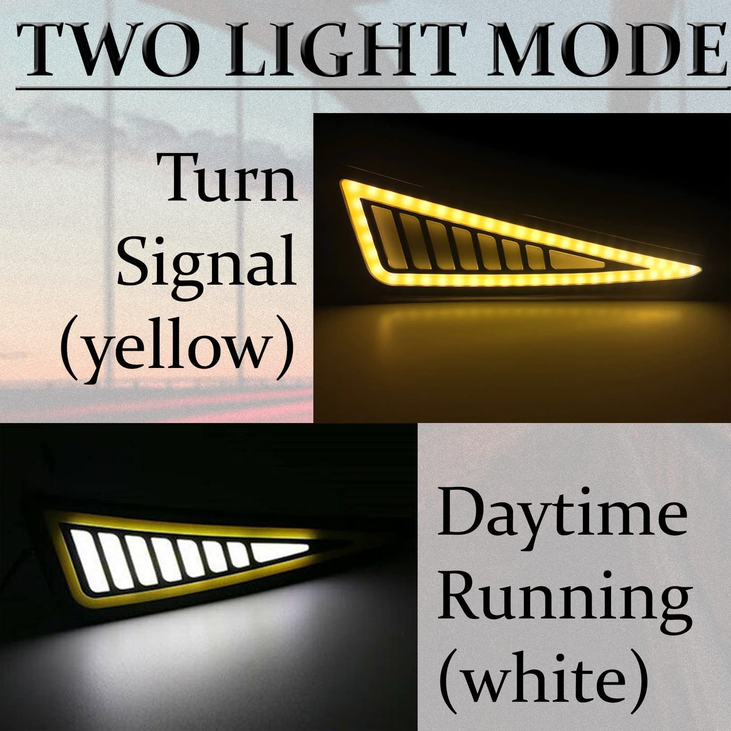 Vagary Waterproof Rubber Strip Indicator with White Amber DRL Running Indicator for Yamaha R15-V3 I R15-V4 I R15M I MT-15