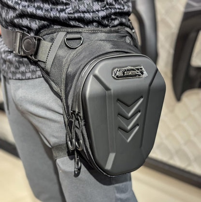 Vagary Motorcycle Leg Bag, Waterproof Hard Shell Multi Function Outdoor Sports Leg Bag for Rider Travel and Hiking (Black)
